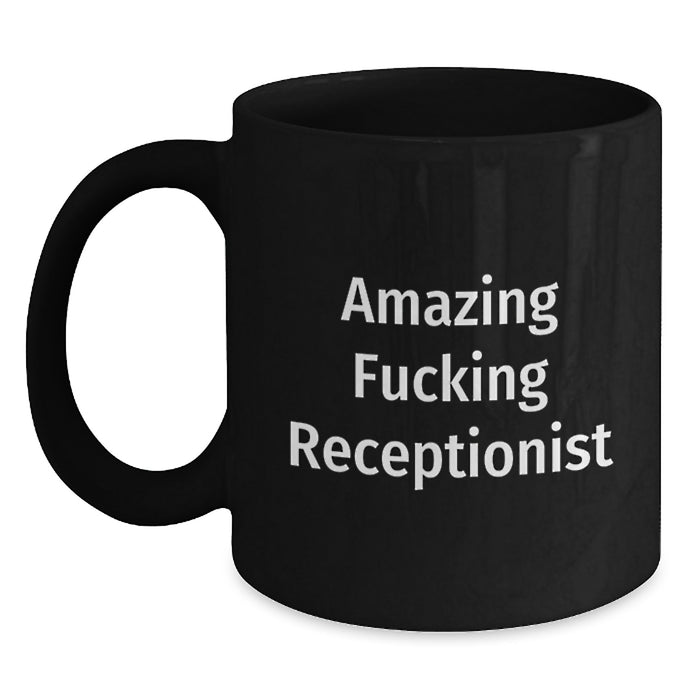 Funny Gifts for Receptionist Black Coffee Mugs from Friends for Graduation Unique Office - Main