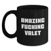 Funny Valet Gifts, Black Coffee Mug for Valet, 'Amazing F--king Valet' Quote, Gifts from Friends, Unique Graduation Gifts for Him - Main