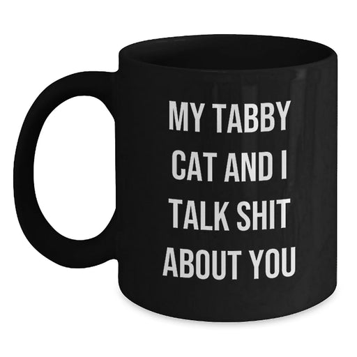 Funny Tabby Cat Gifts for Men, Women, Friends, Family from Tabby Cat Lover Black Coffee Mug - Main