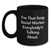 Funny Social Worker Christmas Unique Gifts from Friends and Family, 11oz Black Coffee Mug - I'm That Sexy Social Worker Everybody's Talking About. - Main