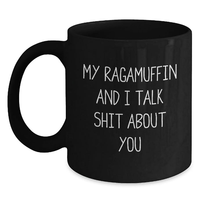 Ragamuffin Cat Lover Gifts from Friends for Graduation Unique Mugs with Funny Quote, Black Coffee Mug for Men and Women - Main