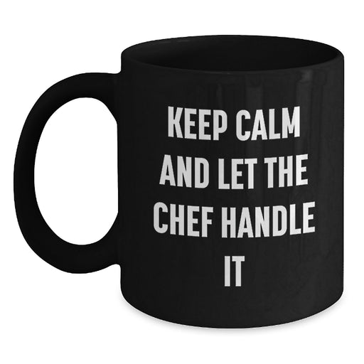 Funny Chef Gifts for Men from Friends, Black Coffee Mugs for Graduation Unique Celebrations, Keep 'em Laughing - Main