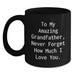Funny Grandfather Gifts for Him, Black Coffee Mug with Inspirational Quote, Gifts from Family to Grandfather on Graduation - Main
