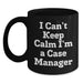 Funny Case Manager Gifts from Friends, Unique Black Coffee Mugs for Case Manager Men, I Can't Keep Calm I'm A Case Manager - Main
