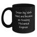 Graduation Unique Gifts for Mechanical Engineer Friends - Black Coffee Mug with Inspirational Quote 'Dream Big, Work Hard, And Become An Amazing Mechanical Engineer.' - Main