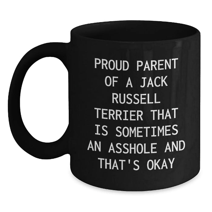 Funny Jack Russell Terrier Dog Black Coffee Mug Gifts from Friends, Family, or Coworkers for Birthday Unique Gifts - Main