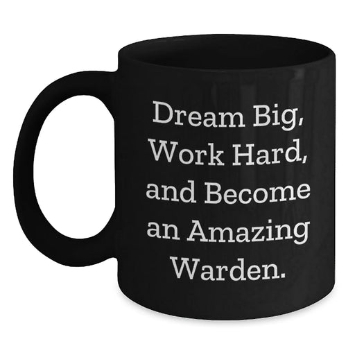 Funny Warden Quotes Black Coffee Mug Gifts from Friends to Men on Christmas Unique Items - Main