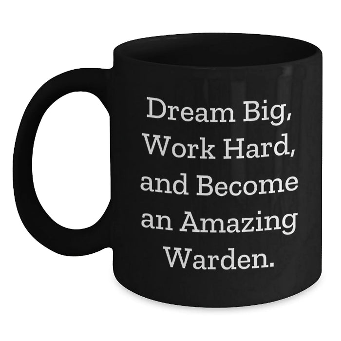 Funny Warden Quotes Black Coffee Mug Gifts from Friends to Men on Christmas Unique Items - Main