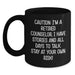 Counselor Gifts for Men - Funny Black Coffee Mug - 'Caution: I'm A Retired Counselor...' - Birthday Unique Gifts from Friends - Main