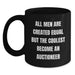Funny Auctioneer Gifts for Men, 'All Men Are Created Equal But The Coolest Become An Auctioneer' Black Coffee Mug, Black, 11oz or 15oz, Gifts from Friends, Unique Birthday Unique Gifts for Auctioneer - Main