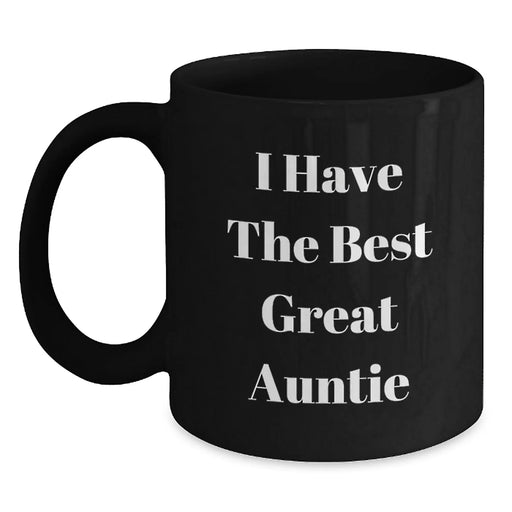 Funny Auntie Gifts from Men to Auntie, Best Great Auntie Black Coffee Mug for Birthday - Main
