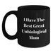 Funny Unbiological Mom Gifts from Men to Graduation Unique Gifts for Unbiological Mom, Black Coffee Mug with I Have The Best Great Unbiological Mom Quote, Microwave and Dishwasher Safe - Main
