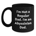 Funny Abyssinian Cat Dad Gifts for Christmas Unique Men Women Friends Family Black Coffee Mug - 'I'm Not A Regular Dad. I'm An Abyssinian Dad.' - Main