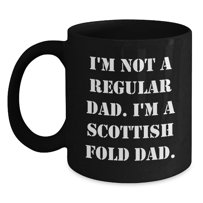 Funny Scottish Fold Cat Lover Gifts from Dad to Scottish Fold Cat Enthusiasts Black Coffee Mug - Unique Christmas Unique Gifts for Scottish Fold Cat Owners - Main