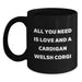 Funny Cardigan Welsh Corgi Dog Gifts from Friends for Men and Women Black Coffee Mug Christmas Unique Treasures - Main