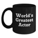 Funny Actor Quotes Gifts from Friends to Actor Friends, World's Greatest Actor Black Coffee Mug, Birthday Unique Gifts - Main