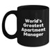 Funny World's Greatest Apartment Manager Gifts for Men, Black Coffee Mug, Unique Christmas Memorable Presents for Friends - Main