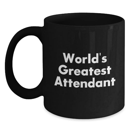 Funny World's Greatest Attendant Quote Black Coffee Mug Gifts for Attendants, Women, and Coworkers from Men, Family, and Friends this Christmas - Main