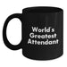 Funny World's Greatest Attendant Quote Black Coffee Mug Gifts for Attendants, Women, and Coworkers from Men, Family, and Friends this Christmas - Main