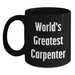 Funny World's Greatest Carpenter Gifts for Carpenter Men Black Coffee Mug, Gifts from Family to Friends, Christmas Unique Presents - Main