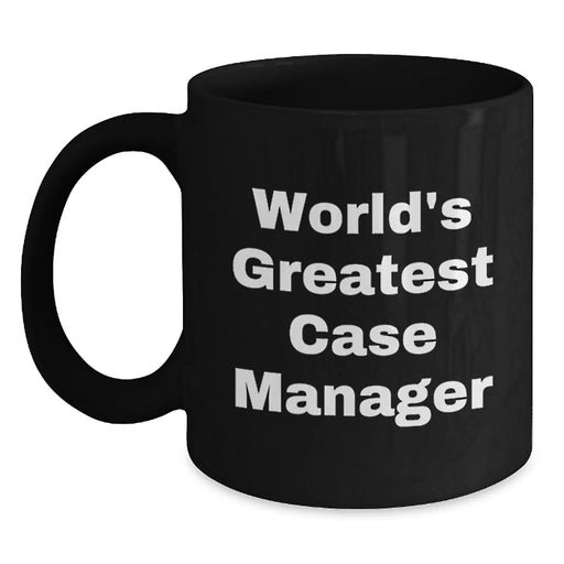 Funny World's Greatest Case Manager Gifts for Birthday, Black Coffee Mug from Friends to Case Manager - Main