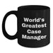 Funny World's Greatest Case Manager Gifts for Birthday, Black Coffee Mug from Friends to Case Manager - Main