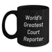 Funny World's Greatest Court Reporter Black Coffee Mug Gifts for Court Reporters on Birthday, Gifts from Friends - Main