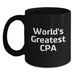 World's Greatest CPA Christmas Unique Gift Black Coffee Mugs Funny Quote for CPAs from Friends - Main
