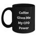 Funny CFO Gifts from Friends, Unique Birthday Unique Gifts for Men, Funny Black Coffee Mug - Coffee Gives Me My CFO Power - Main