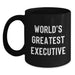 Funny Quirky World's Greatest Executive Gifts for Men, Black Coffee Mug, Christmas Unique Gifts from Family - Main