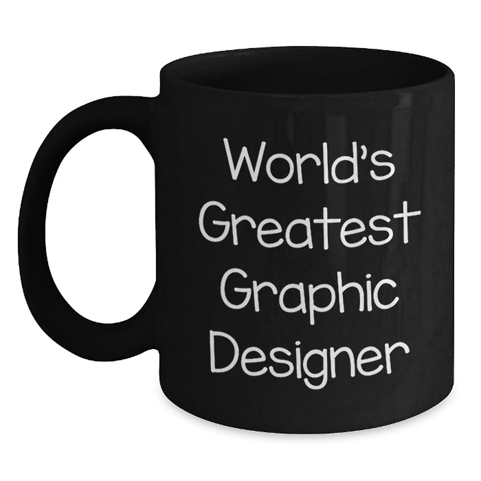 Funny World's Greatest Graphic Designer Gifts from Family for Birthday Unique Mugs, Black Coffee Mug for Graphic Designers - Main