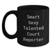 Funny Quotes for Court Reporters, Court Reporter Gifts from Friends, Black Coffee Mug for Men, Birthday Unique Gifts - Main