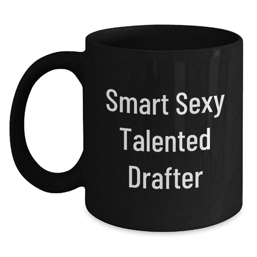 Funny Drafter Gifts for Him, Black Coffee Mug with Smart Quote, Christmas Unique Ideas from Friends - Main