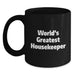 Funny World's Greatest Housekeeper Christmas Unique Gifts from Friends for Housekeeper Black Coffee Mugs - Main