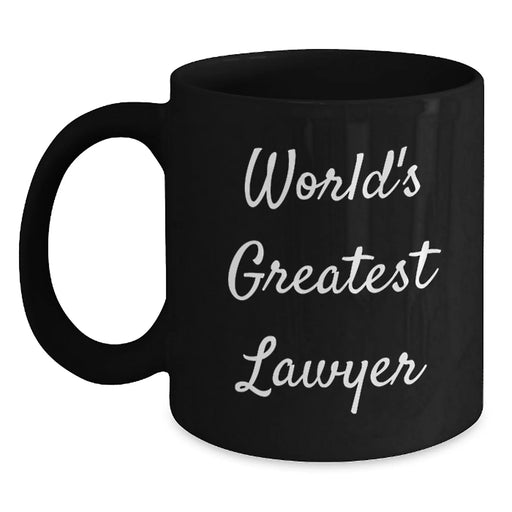 Funny Lawyer Gifts from Friends, World's Greatest Lawyer Quote on Black Coffee Mug, Birthday Unique Gifts for Men - Main