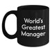 Funny Manager Quotes Gifts from Friends for the World's Greatest Boss, Valentine's Unique Black Coffee Mugs, 11oz or 15oz Ceramic Mug - Main