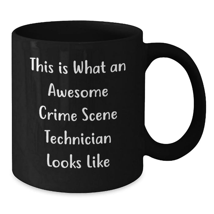 Funny Crime Scene Technician Gifts for Men, This Is What An Awesome Crime Scene Technician Looks Like Black Coffee Mug, Birthday Unique Mug for Him - Additional