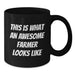 Funny Farmer Gifts - Black Coffee Mug for Awesome Farmer - Gifts from Friends to Farmer on Birthday - Additional