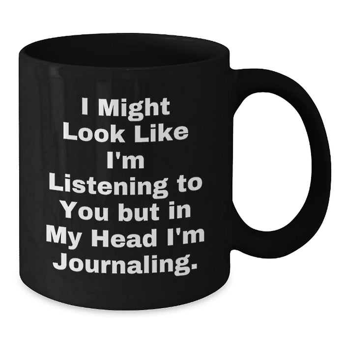 Funny Journaling Gifts for Friends from Men, Black Coffee Mug for Birthday Unique - Additional