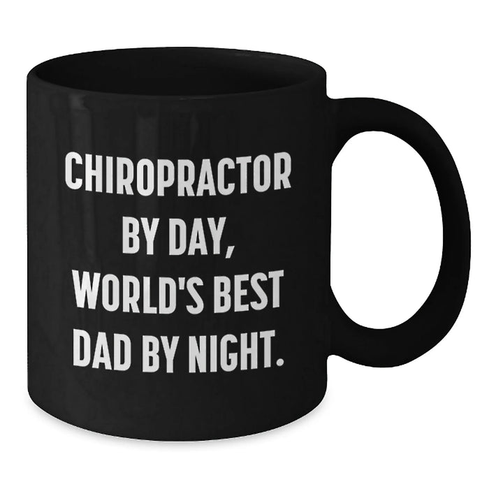 Funny Chiropractor Gifts for Men - Chiropractor By Day, World's Best Dad By Night. Valentine's Unique Coffee Mug - Additional