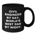 Funniest Civil Engineer Gifts for Men, World's Best Dad Black Coffee Mug, Perfect Unique Christmas Unique Gifts from Family, 11oz 15oz Ceramic Mugs - Additional
