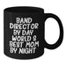 Funny Band Director Gifts from Mom By Night - Black Coffee Mug for Graduation - 'Band Director By Day, World's Best Mom By Night.' - Additional