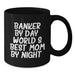 Banker Humor Gifts from Mom to World's Best Banker By Day, 11oz or 15oz Black Coffee Mug for Graduation - Additional
