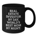 Christmas Unique Gifts from Family to Real Estate Investor Dad, Funny Quote Black Coffee Mug, Real Estate Investor By Day, World's Best Mom By Night - Additional