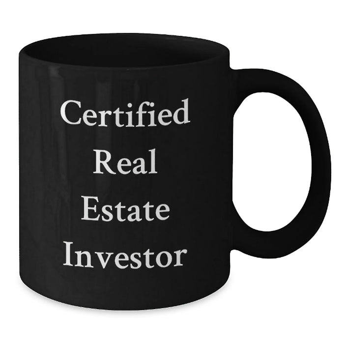 Funny Real Estate Investor Black Coffee Mug Gifts from Friends to Celebrate Graduation Success - 'You're Killing the Real Estate Game!' - Additional