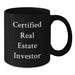 Funny Real Estate Investor Black Coffee Mug Gifts from Friends to Celebrate Graduation Success - 'You're Killing the Real Estate Game!' - Additional