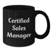 Funny Sales Manager Gifts for Men, Women, Coworkers - Certified Sales Manager Black Coffee Mug for Christmas Unique Gifts, Funny Quote - Additional