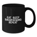 Funny Backpacking Gifts for Men - Eat. Sleep. Backpacking. Repeat. Black Coffee Mug for Valentine's - Additional