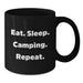 Funny Camping Black Coffee Mugs Gifts from Men to Camping Lovers - Eat. Sleep. Camping. Repeat. Christmas Unique Gifts - Additional