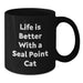 Funny Seal Point Cat Lovers Gifts from Men to Friends, Black Coffee Mug for Seal Point Cat Enthusiasts on Birthday Unique Gifts - Additional